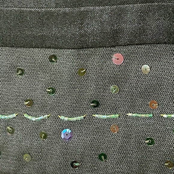 Frou Frou Collection Paris Green Beaded Sequined Modest Midi Stretch Skirt NWT 9 - Picture 5 of 8